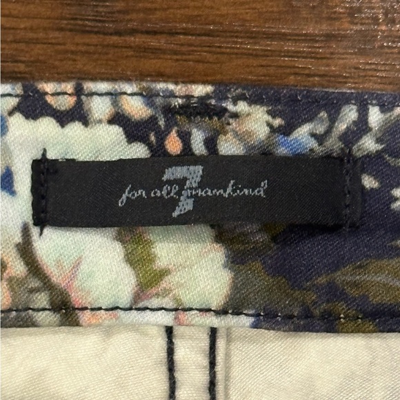 💥LAST DAY💥 7 For All Mankind Women's Navy & Floral Print Pants Size 24 - Picture 6 of 11